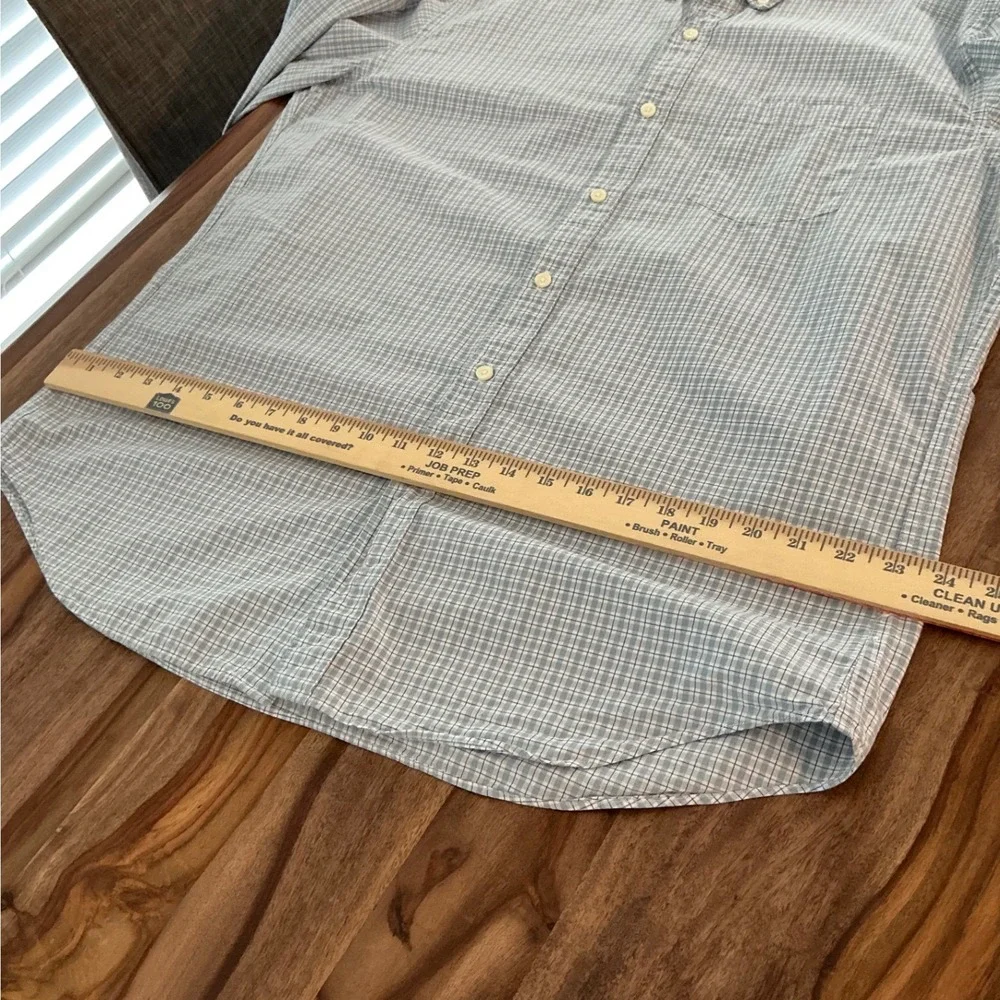 J. Crew Mens Blue White Micro Check Cotton Button Down Shirt XL 47238 FA14